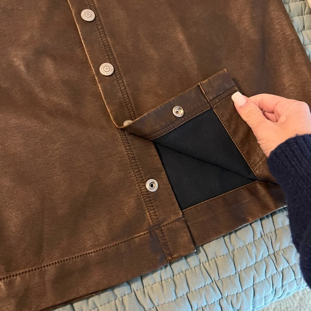 We The Free Dark Brown Button-Front Pencil Skirt - Picture 7 of 12